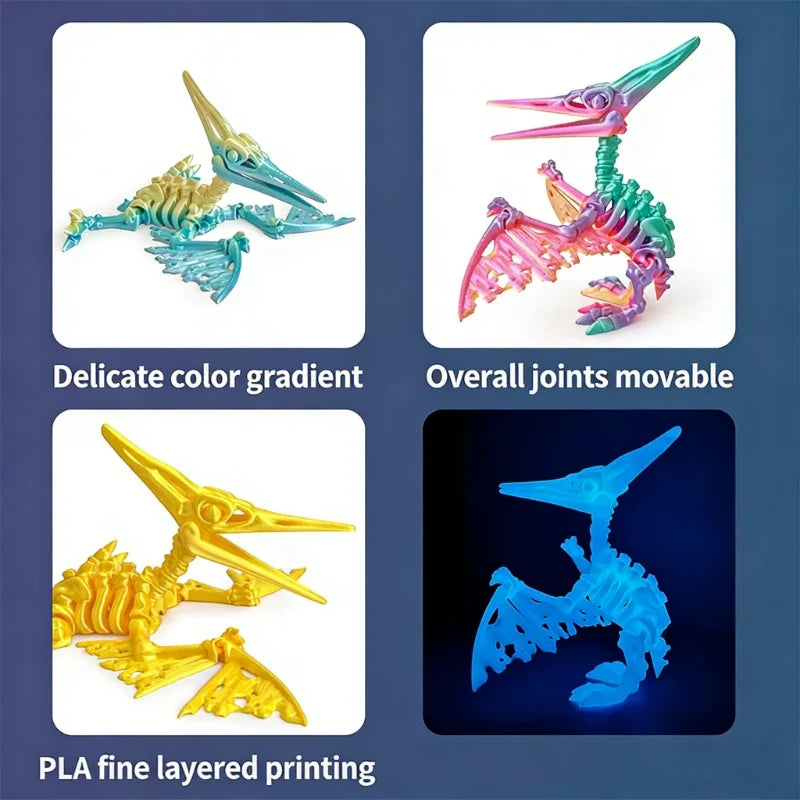 3D Printed Pterosaur Skeleton Model – view 4
