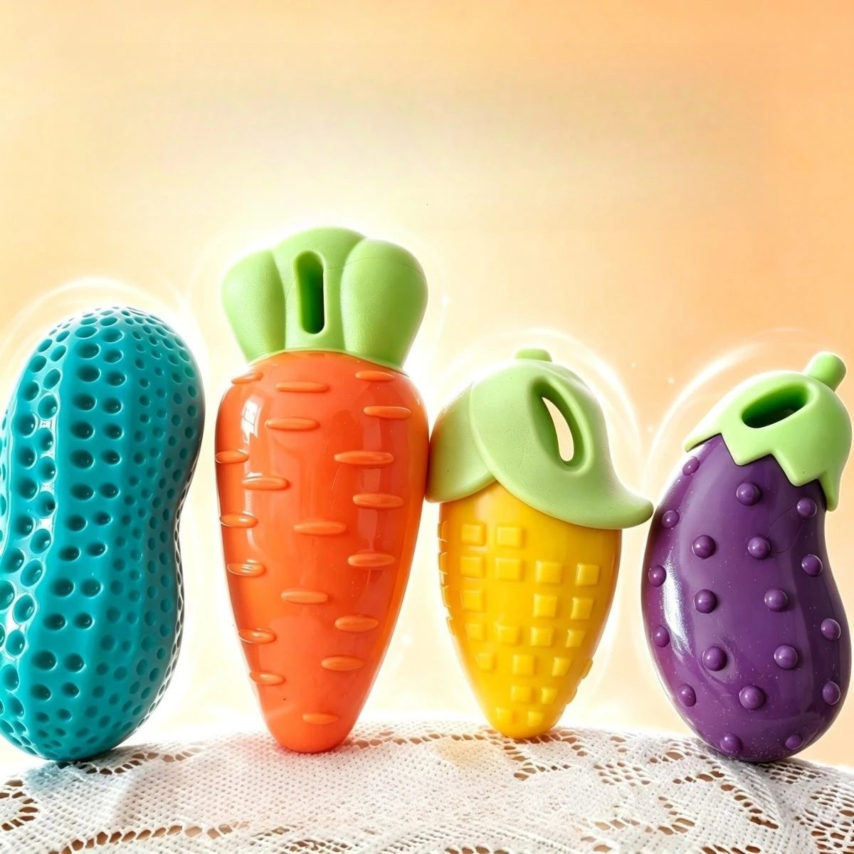 Squeaky Vegetable Dog Chew Toy – view 2