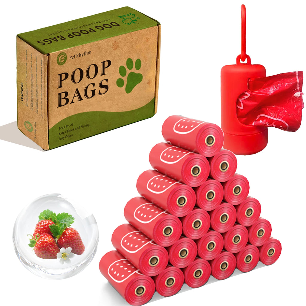 Strawberry-Scented Dog Poop Bags