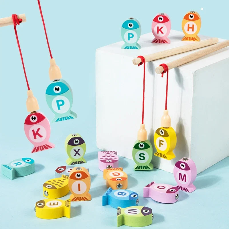 Wooden Alphabet & Number Fishing Game – view 3