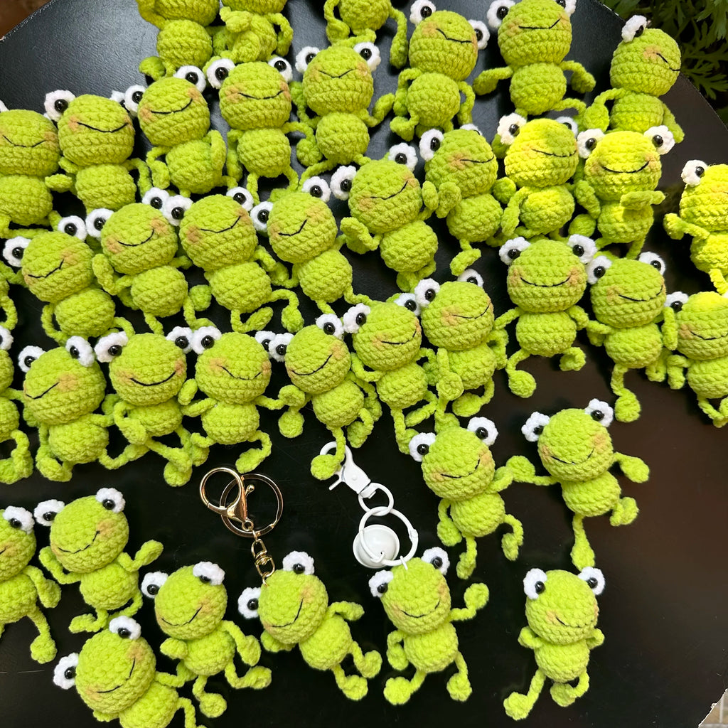 Handmade Crochet Frog Keychain – view 2
