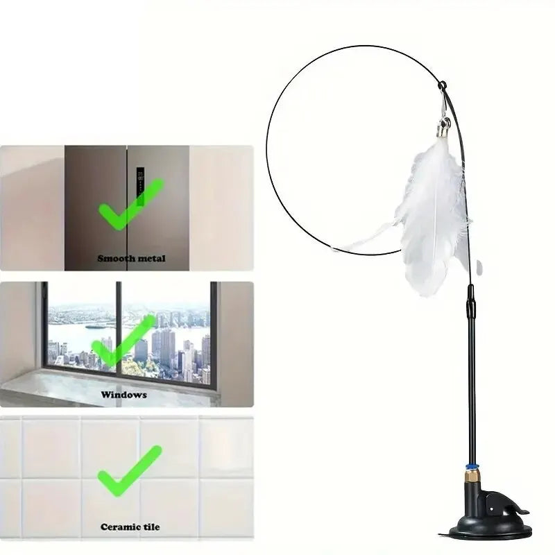 Interactive Cat Teaser Wand with Suction Cup – view 11