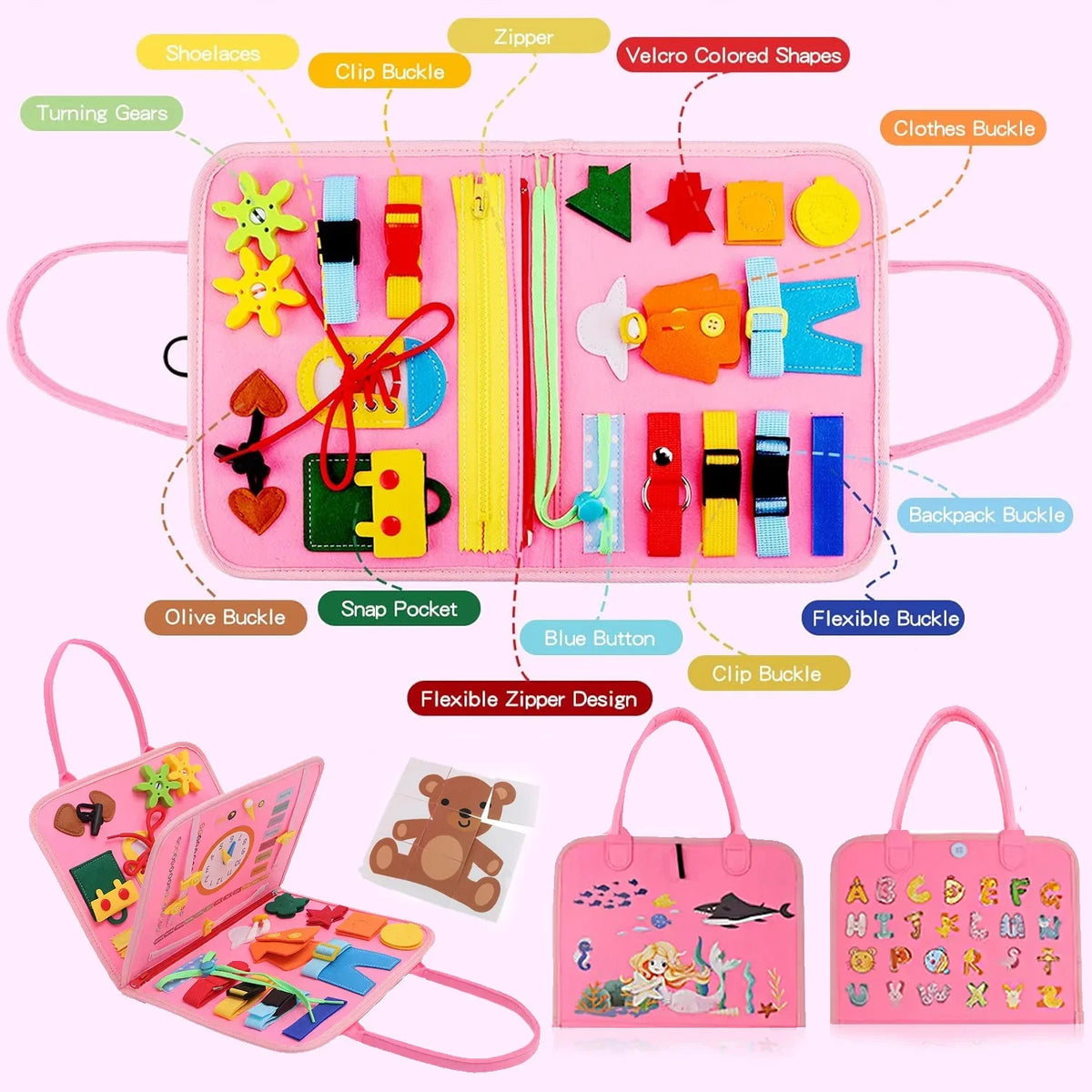 Foldable Montessori Busy Board for Toddlers – view 4