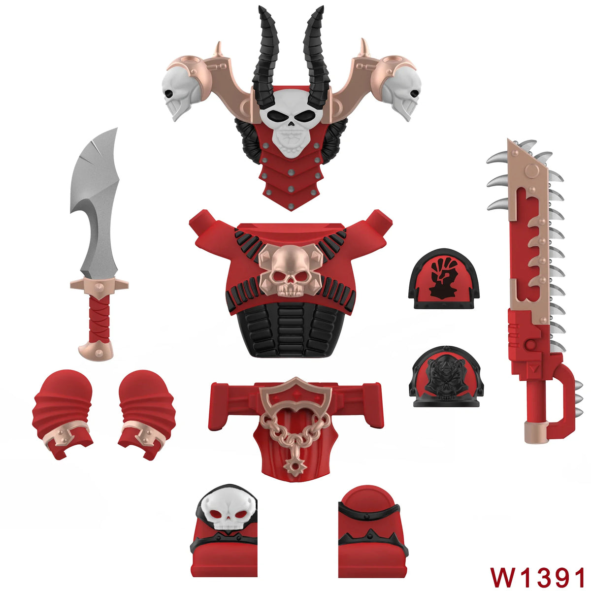 Skull Armor Building Block Figure – view 7