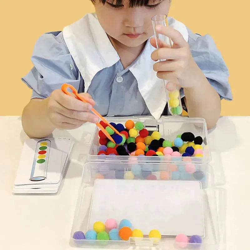 Rainbow Plush Ball Color Sorting Set – view 2