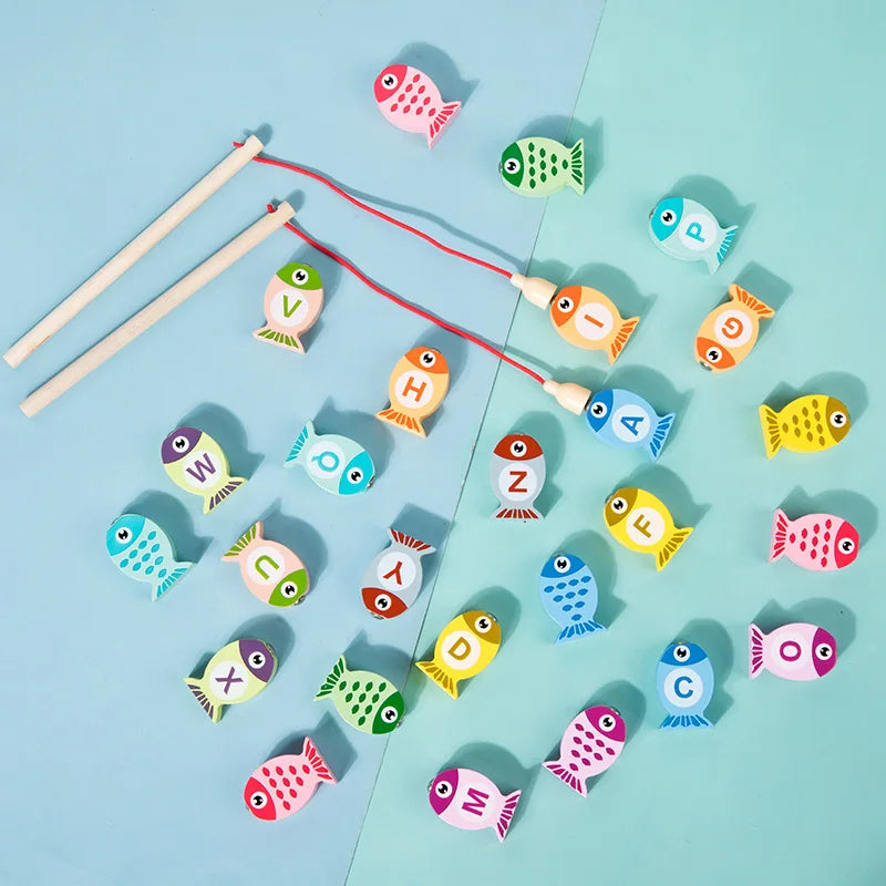 Wooden Alphabet & Number Fishing Game – view 5