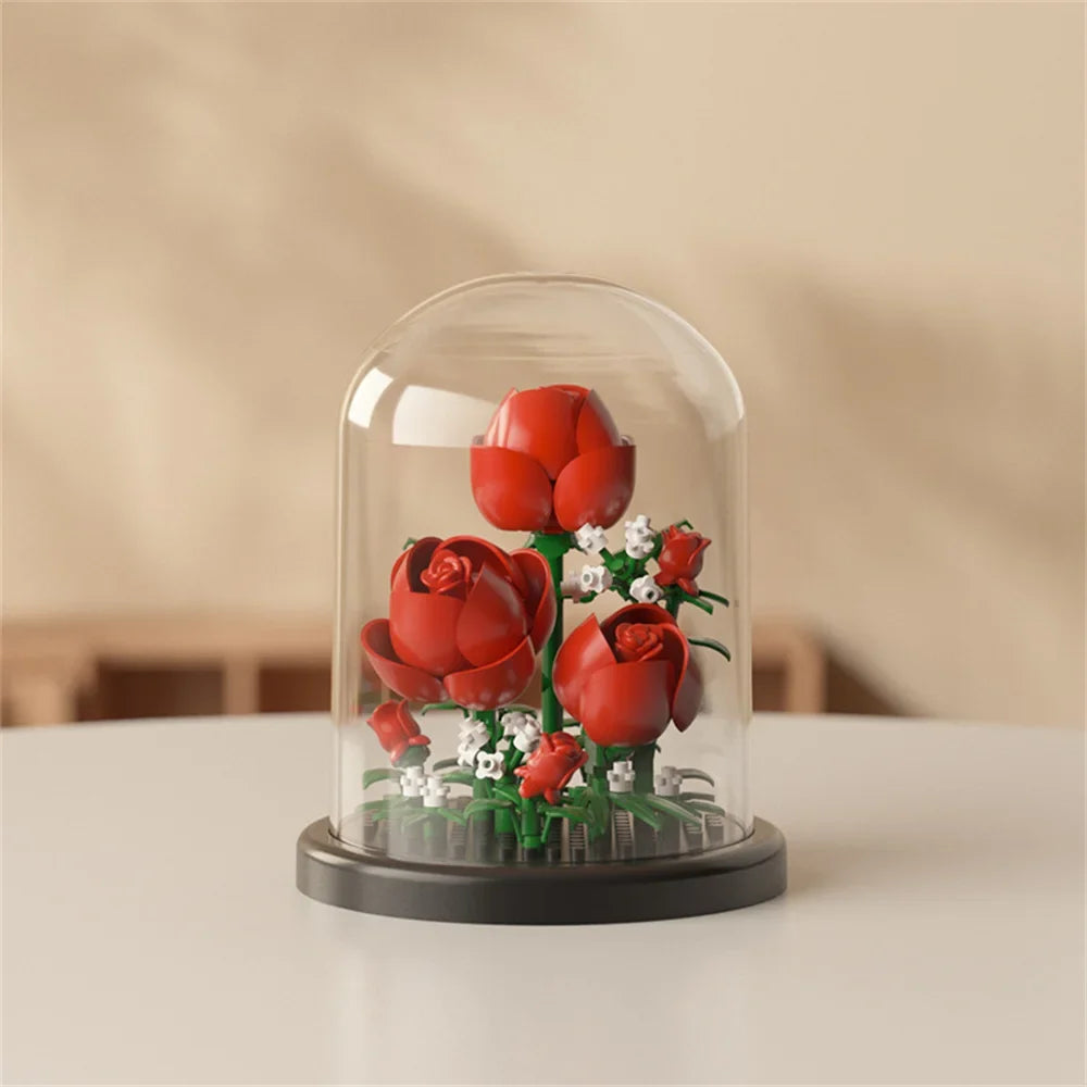 Micro Brick Peony Flower with Dust Cover – view 4