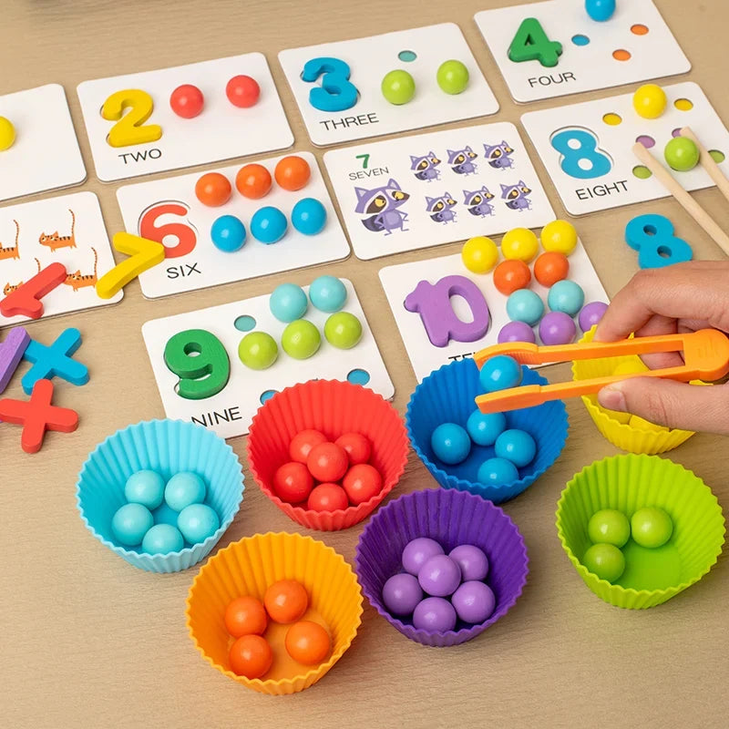 Montessori Wooden Clip Beads Sorting Toy – view 7