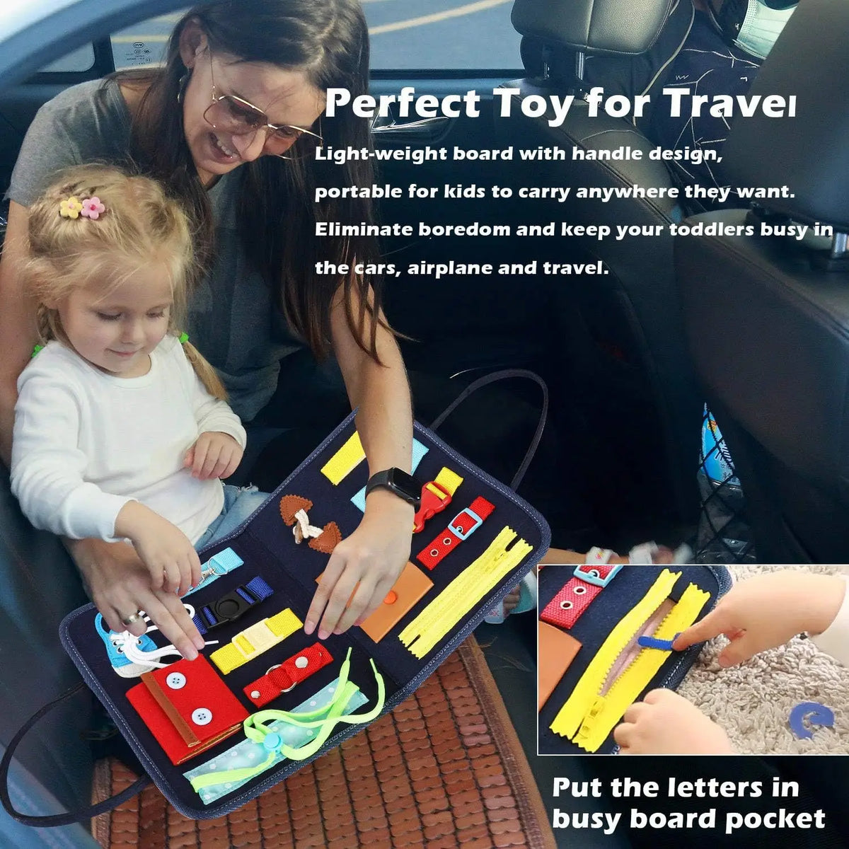 Foldable Montessori Busy Board for Toddlers – view 3
