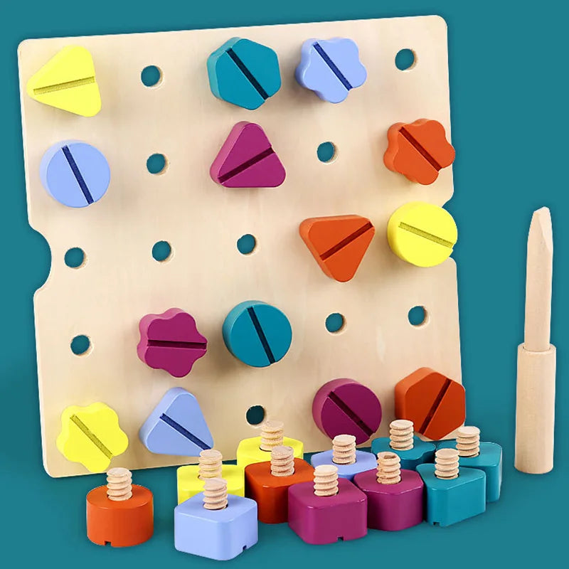 Wooden Nuts & Bolts Matching Game – view 7