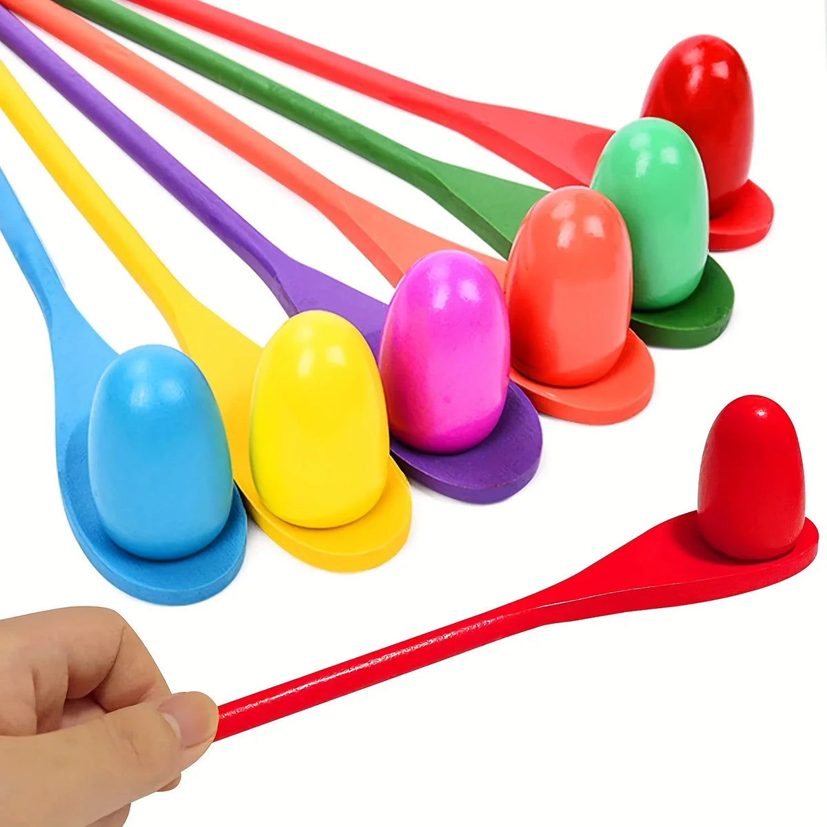 Wooden Egg and Spoon Race Game Set