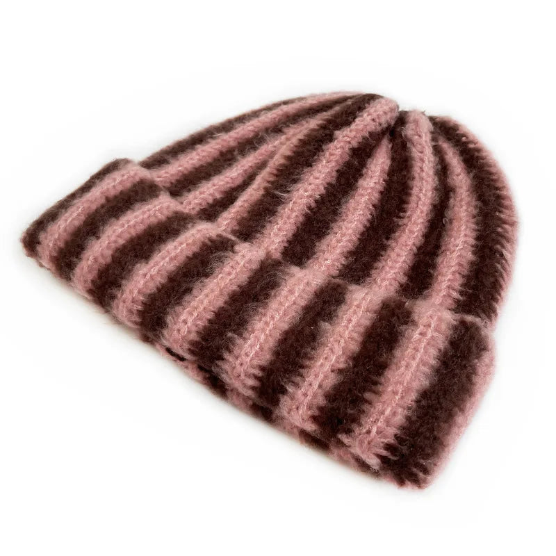 Striped Feather Yarn Beanie – view 6