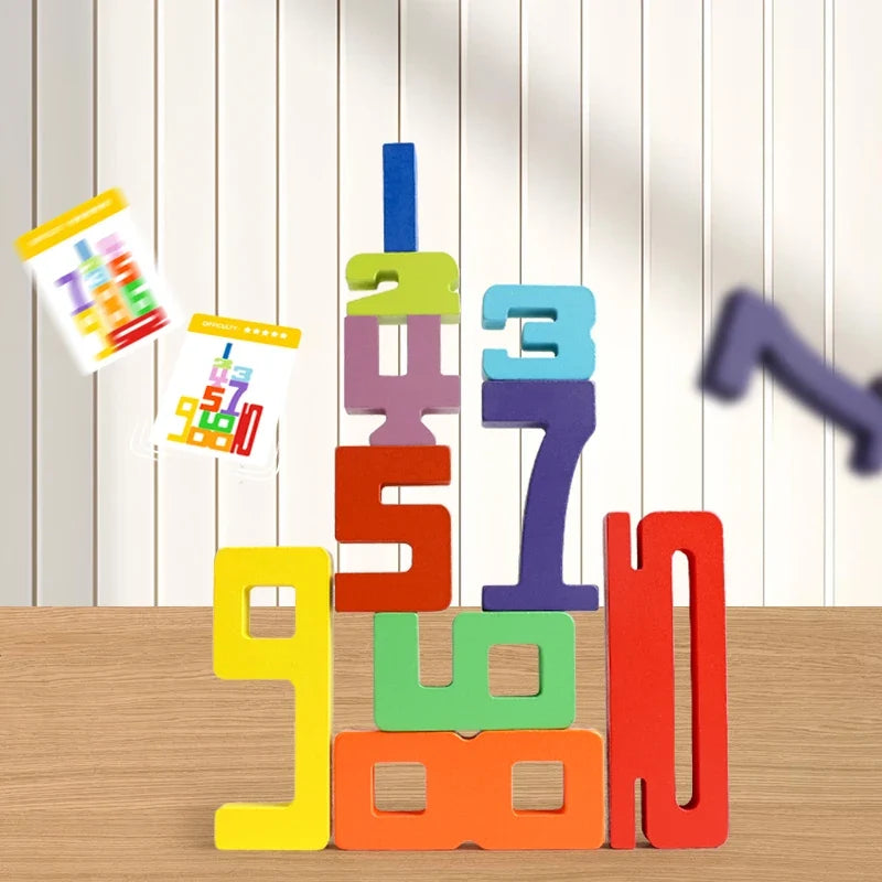 Wooden Stacking Blocks with Activity Cards