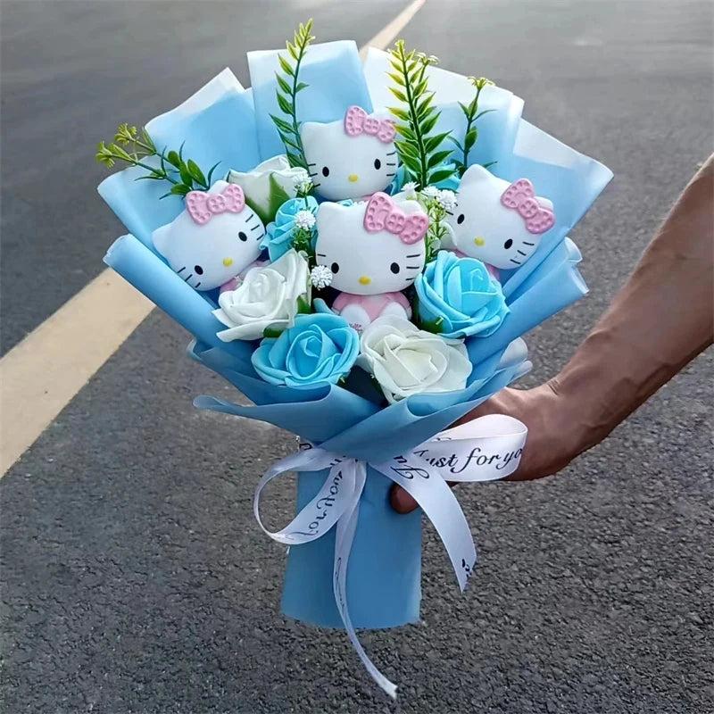 Cartoon Cat Plush Rose Bouquet – view 35