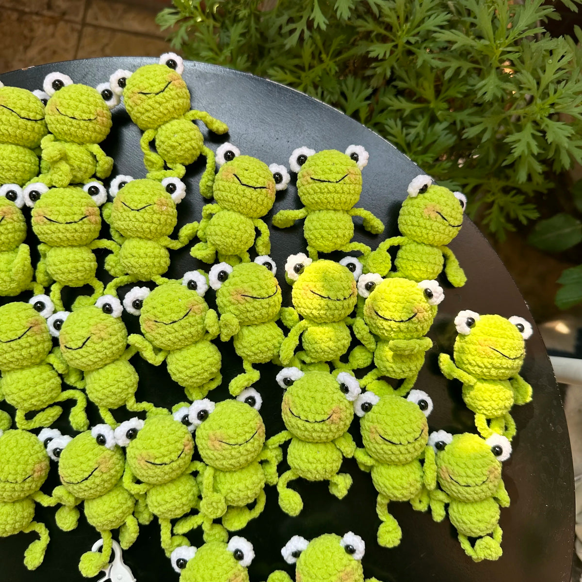 Handmade Crochet Frog Keychain – view 3