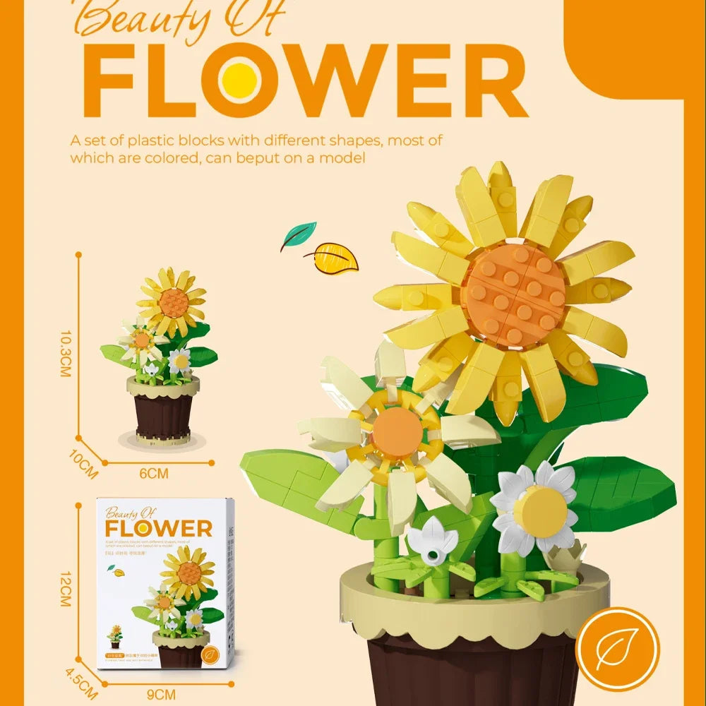 Micro Brick Peony Flower with Dust Cover – view 19
