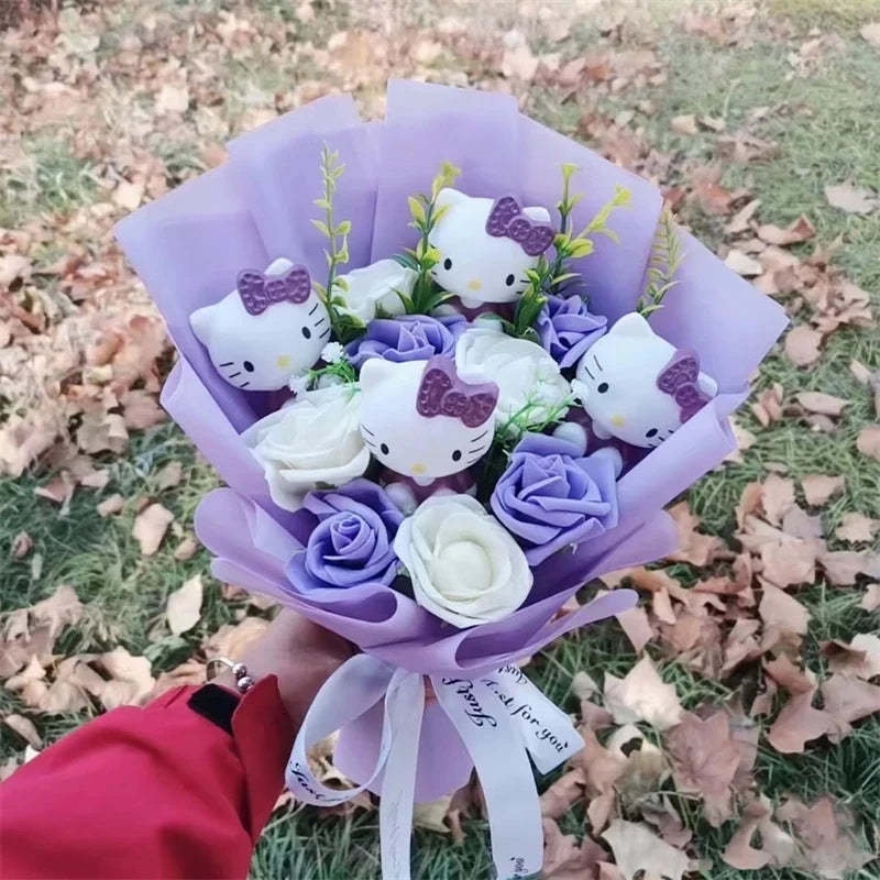 Cartoon Cat Plush Rose Bouquet – view 19