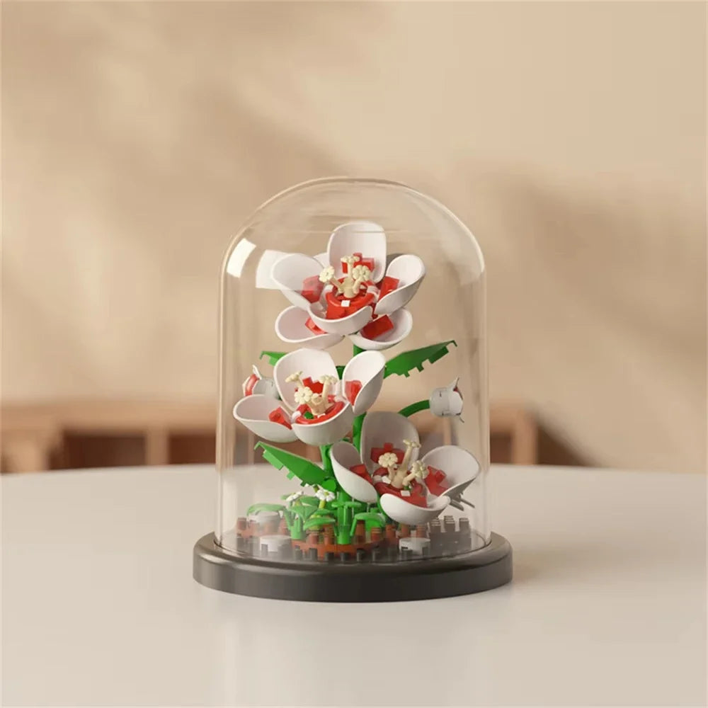 Micro Brick Peony Flower with Dust Cover – view 5