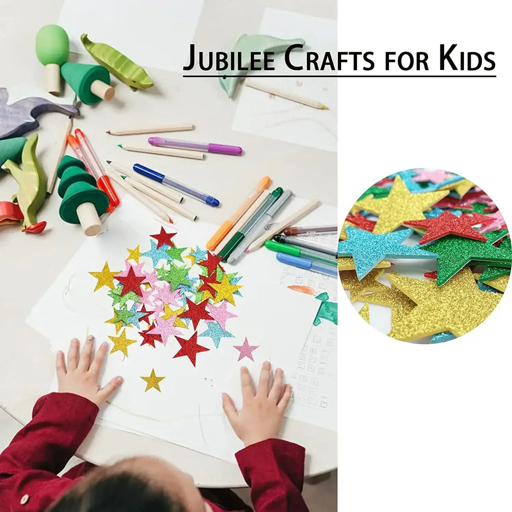 70PCS Glitter Foam Star Stickers – view 3