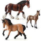 Realistic Horse and Foal Figurine Set
