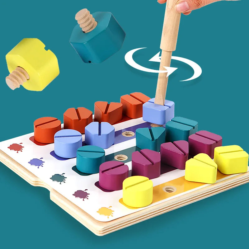 Wooden Nuts & Bolts Matching Game – view 3