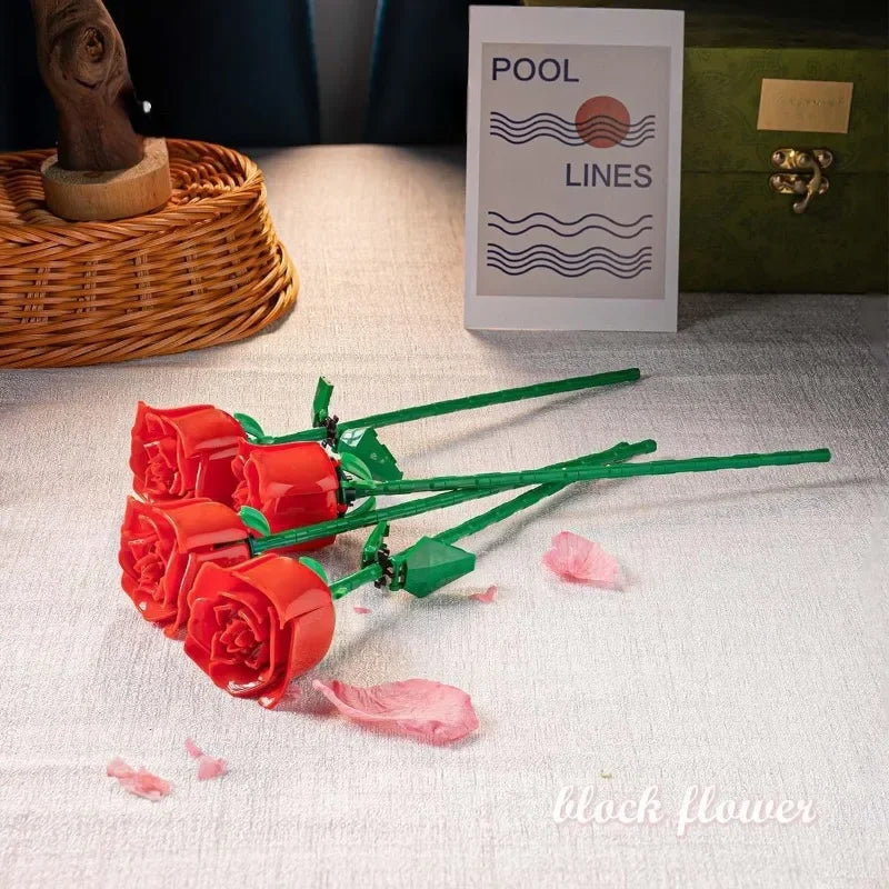 Everlasting Rose Building Block Flower Set – view 5