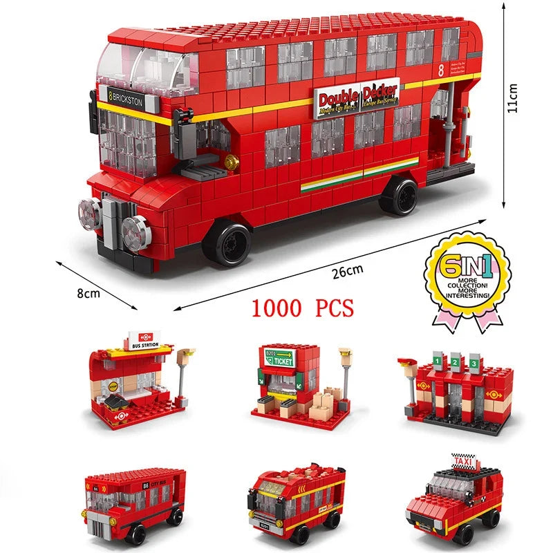 London Double-Decker Bus Building Blocks – view 3