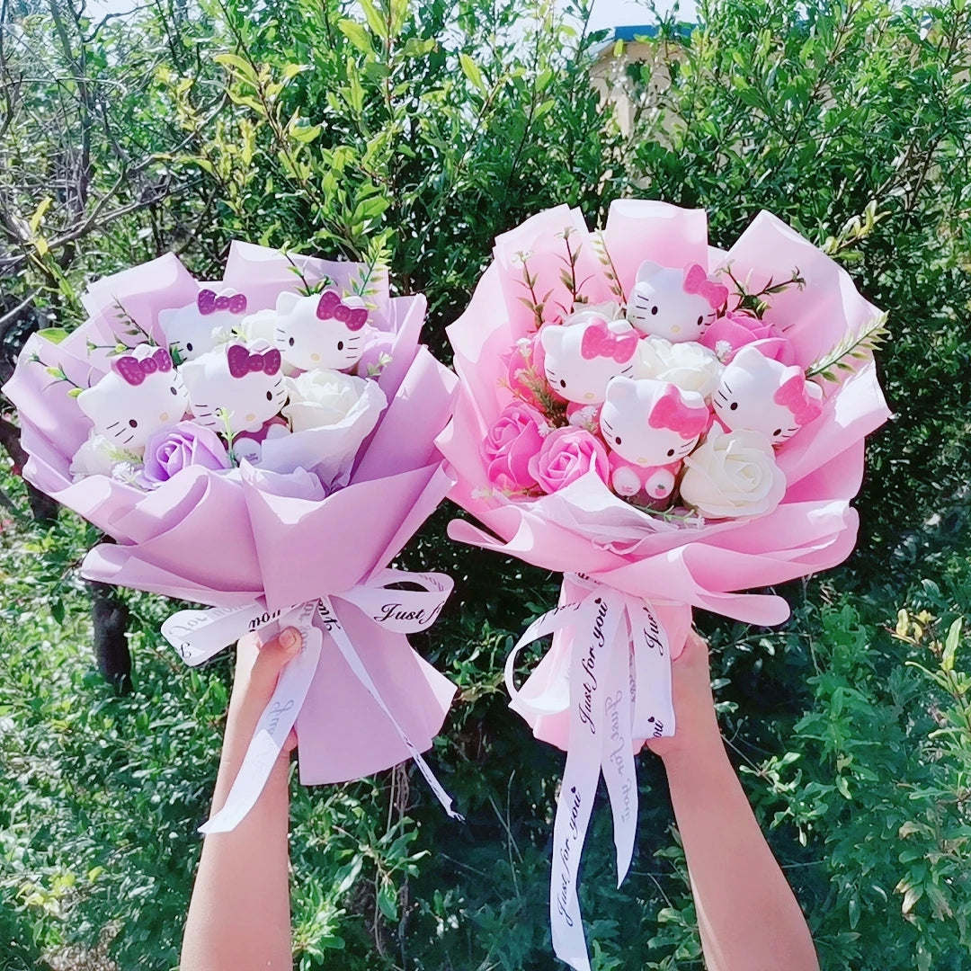 Cartoon Cat Plush Rose Bouquet – view 5