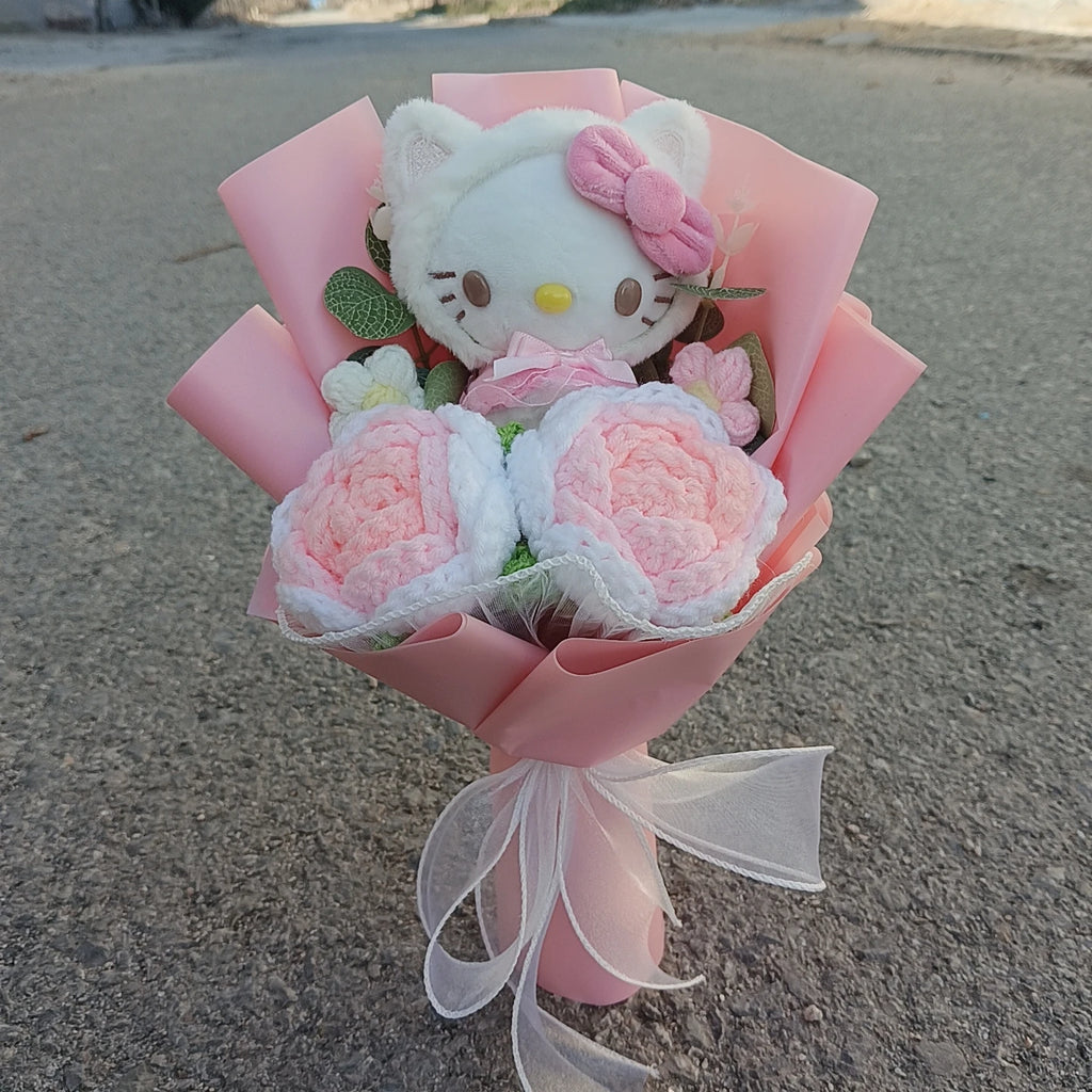 Cartoon Cat Plush Rose Bouquet – view 18
