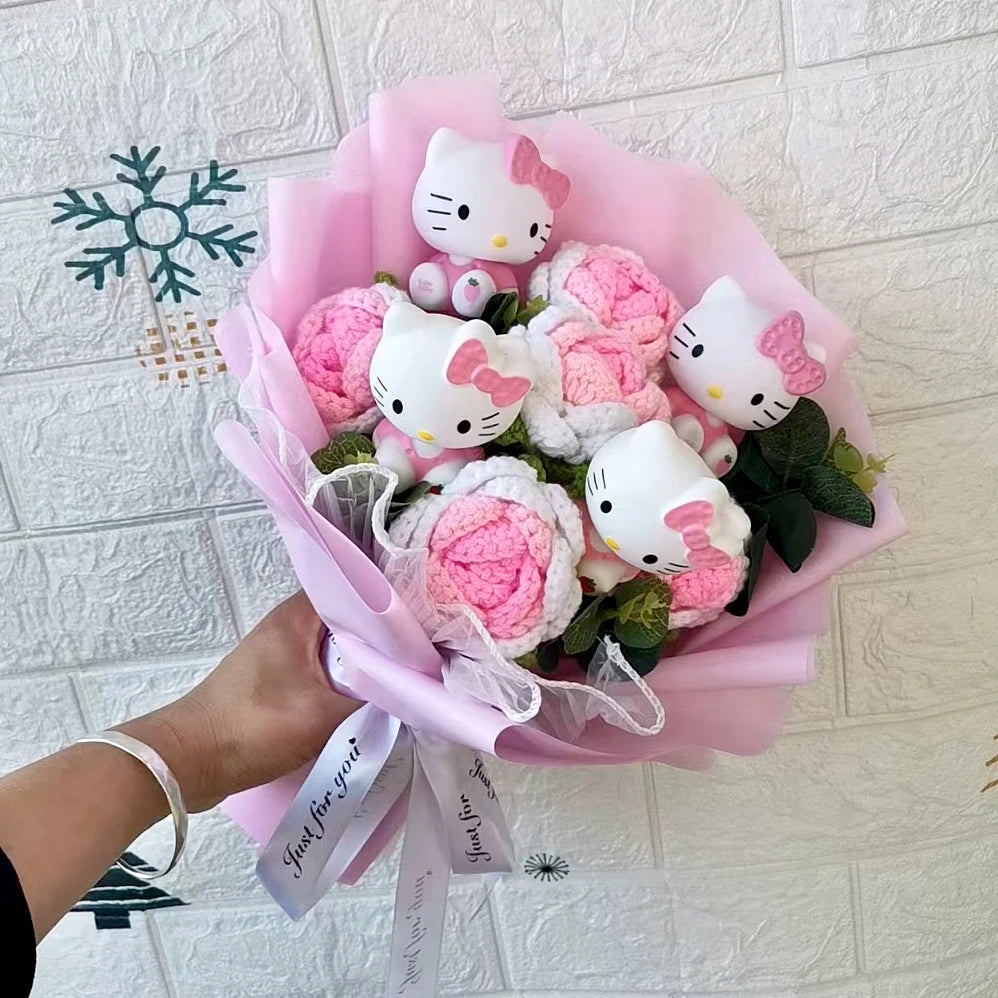 Cartoon Cat Plush Rose Bouquet – view 3