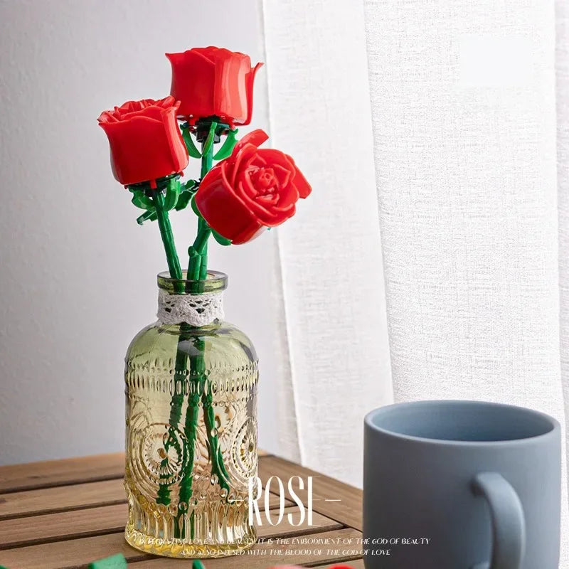 Everlasting Rose Building Block Flower Set – view 4