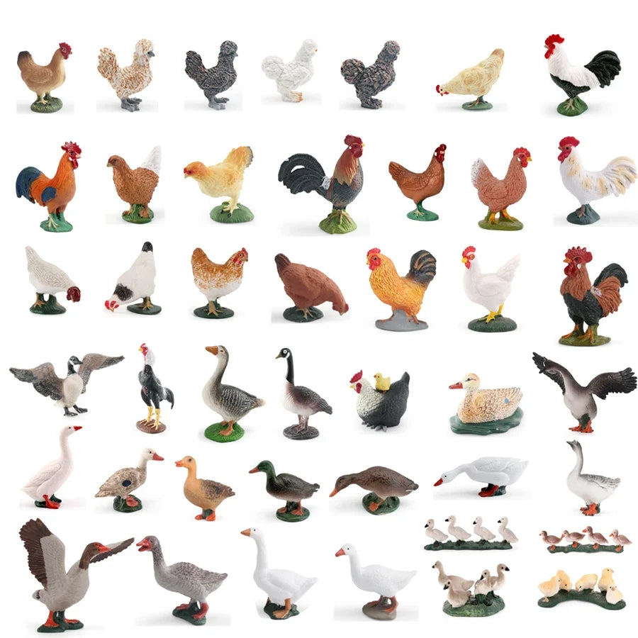 Realistic Farm Poultry Figurines
