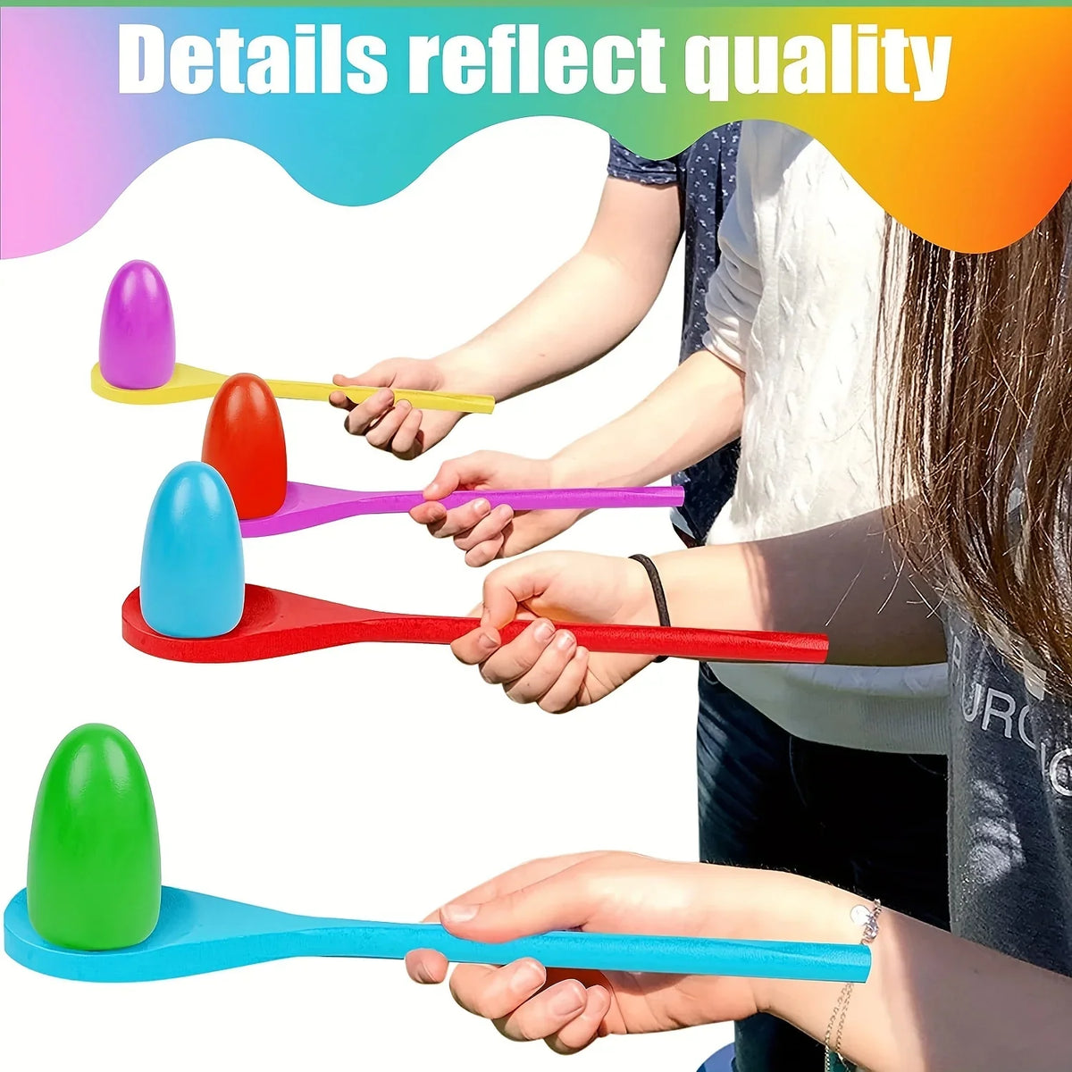 Wooden Egg and Spoon Race Game Set – view 4