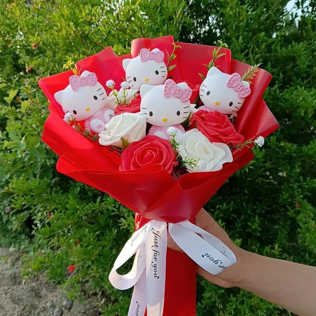 Cartoon Cat Plush Rose Bouquet – view 9