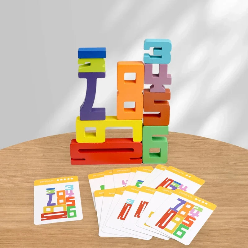 Wooden Stacking Blocks with Activity Cards – view 6