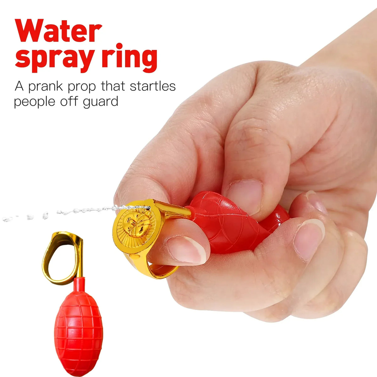 Hidden Water Spray Magic Ring Prank Toy