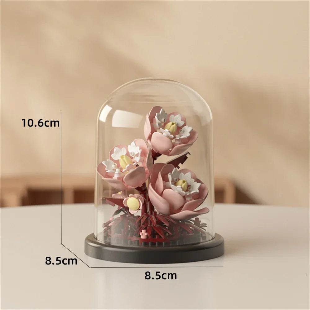 Micro Brick Peony Flower with Dust Cover – view 25