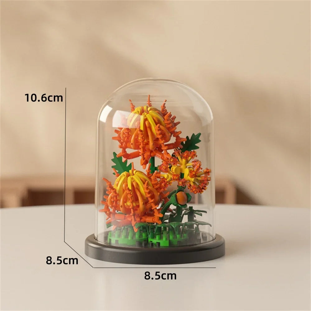 Micro Brick Peony Flower with Dust Cover – view 16