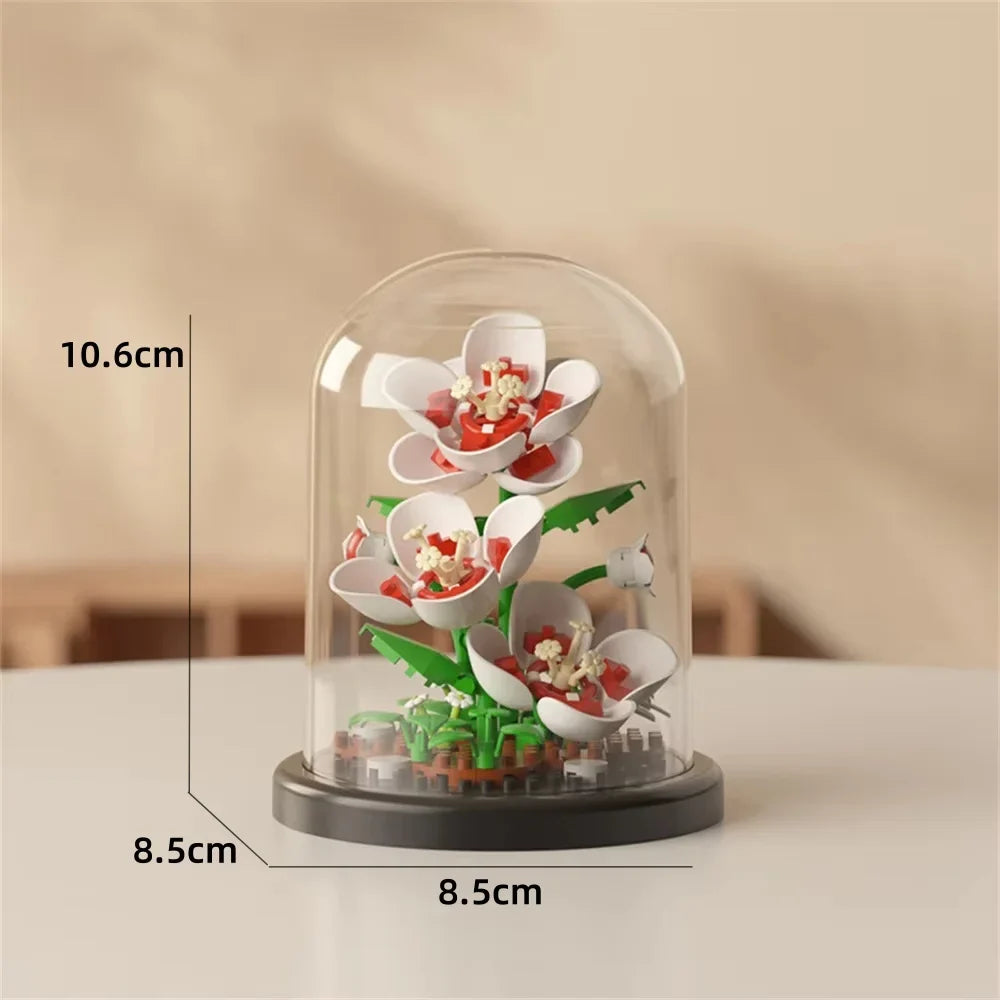 Micro Brick Peony Flower with Dust Cover – view 15