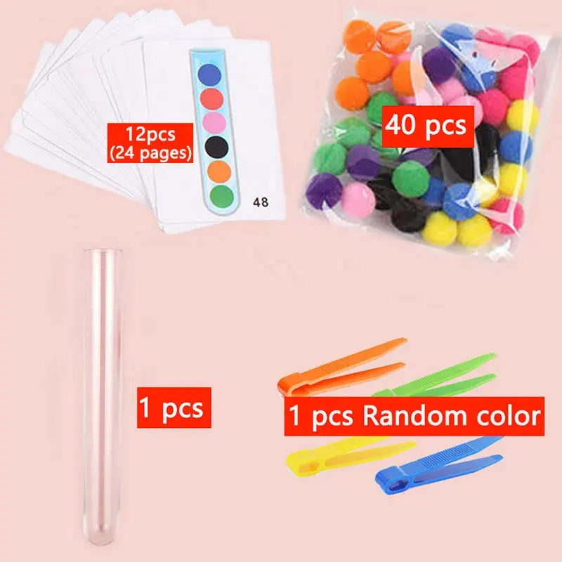 Rainbow Plush Ball Color Sorting Set – view 9