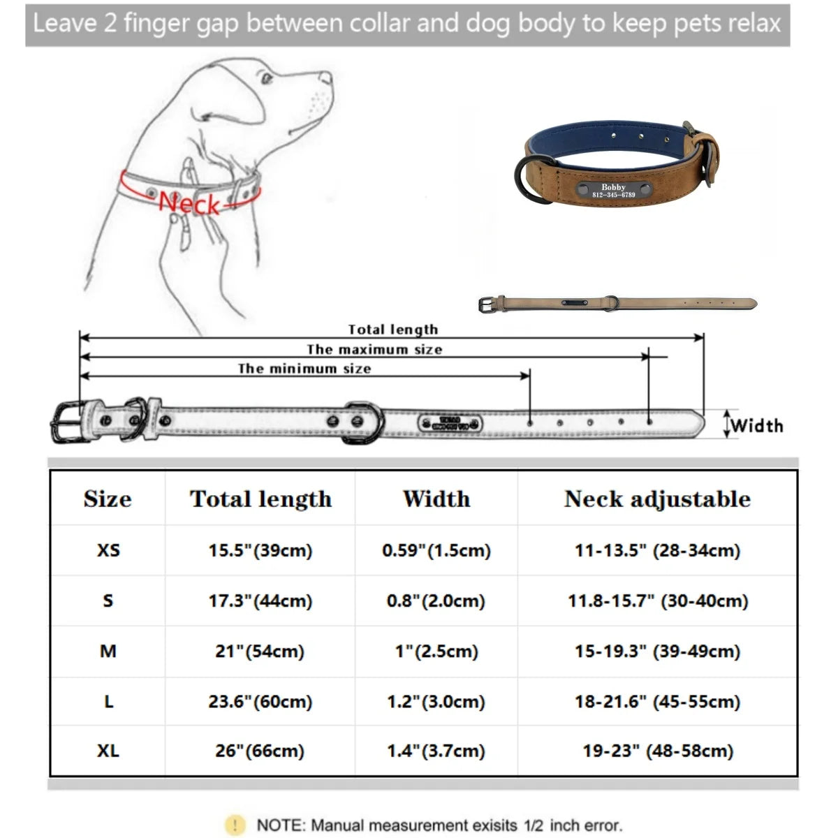 Personalized Leather Dog Collar – view 4