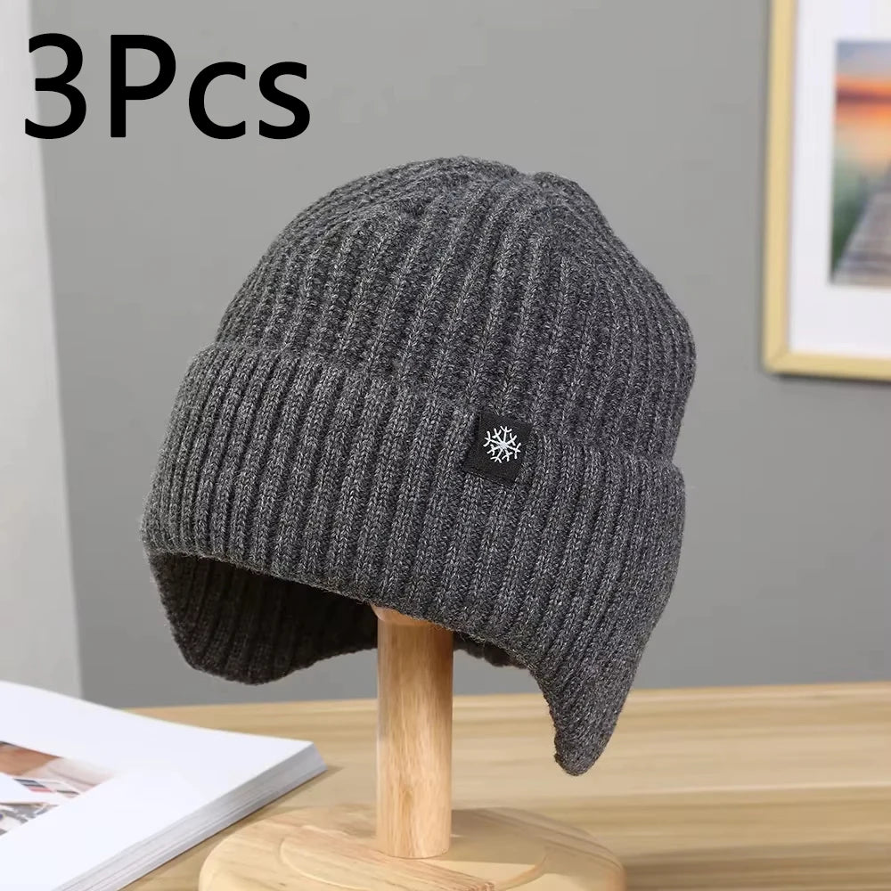 Men's Faux Fur Lined Winter Knit Hat with Ear Flaps – view 17