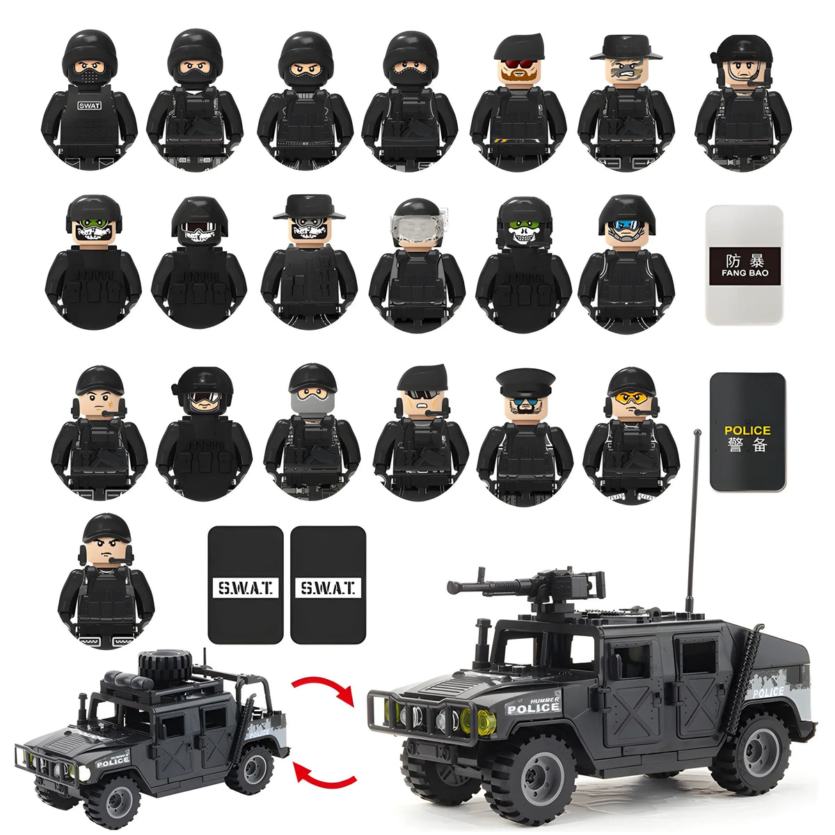 Special Forces Brick Figure & Vehicle Set