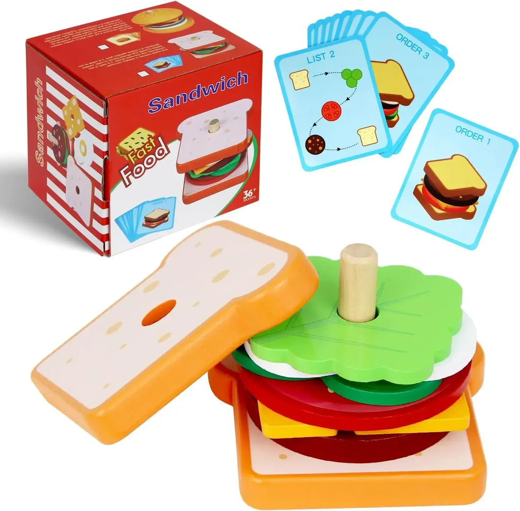 Wooden Burger Stacking Toy – view 8