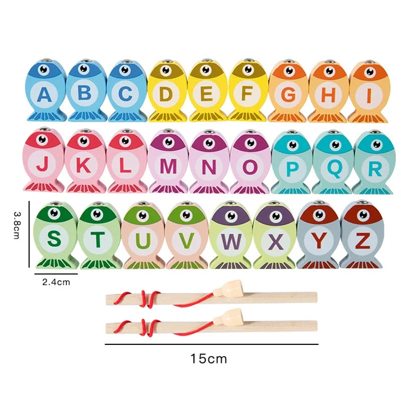 Wooden Alphabet & Number Fishing Game – view 8