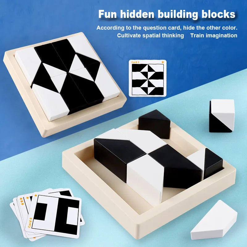 Geometric Block Puzzle with Storage Tray – view 2