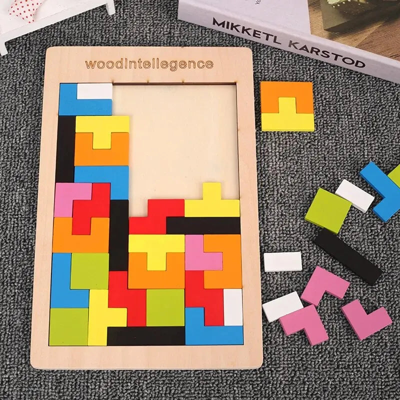 Wooden Logic Square Brain Teaser Puzzle