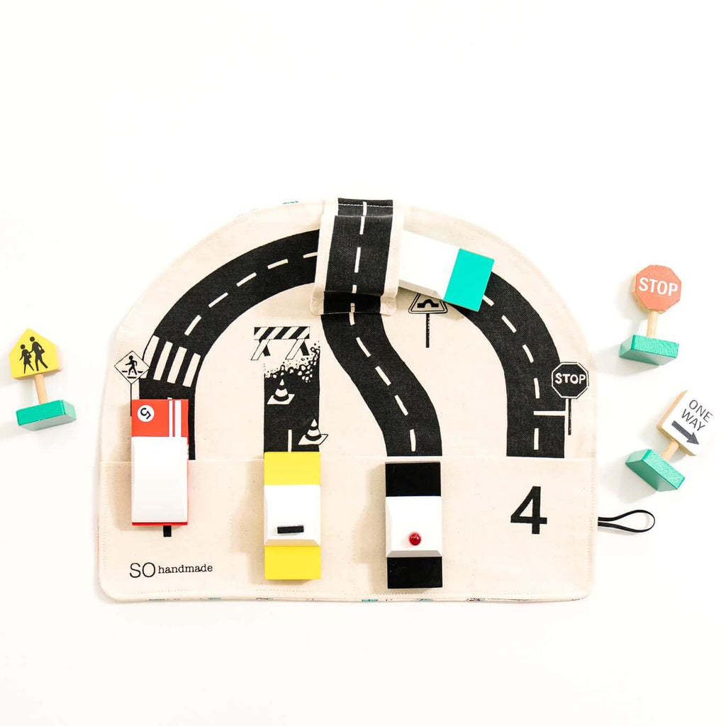 Car Play Mat with Storage Pockets