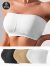 BLOOM & SWAY 3-Pack Strapless Seamless Bandeau Bra for Women – Wire-Free, Non-Slip, Backless Comfort