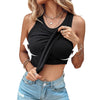 Ins Round Neck Vest With Bra Summer Solid Color Bottom Sleeveless Top Womens Clothing